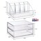 Chloe Stackable Clear Makeup Holder with Double Organizer Drawer Set - Ideal for Organizing Cosmetics and Beauty Supplies, Made in the USA